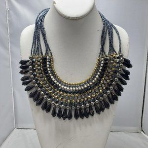 Signature Bohemian weave beaded statement necklace